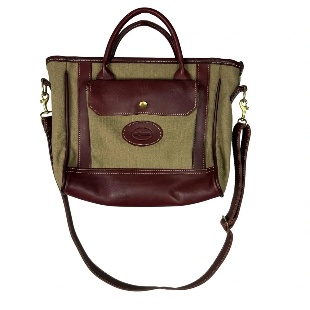 J.W. Hulme Canvas Leather Utility Pocket Crossbody Messenger Bag